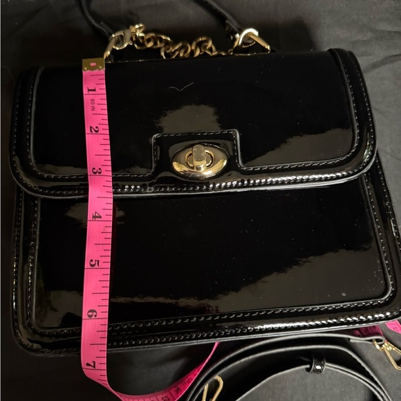 Rachel Zoe Black Patent Leather Crossbody Bag - Picture 6 of 7